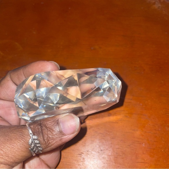 Clear Heart-Shaped Crystal Paperweight - Picture 3 of 4